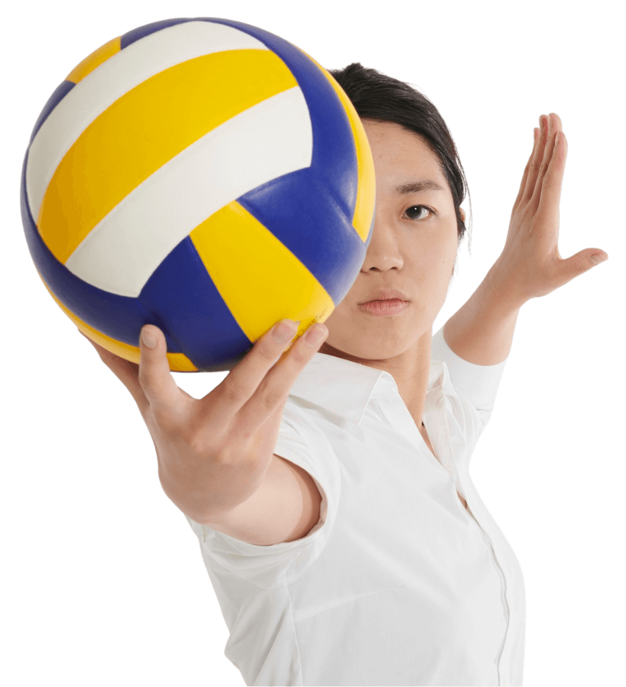 Frau mit Volleyball